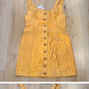 Free people gold leather dress